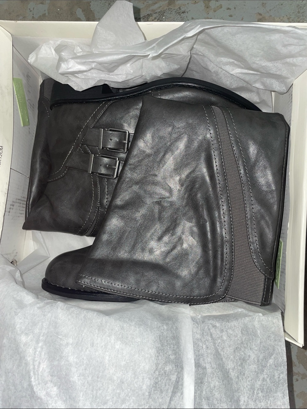Style & Co. Black Leather Ankle Booties with Buckle Detail